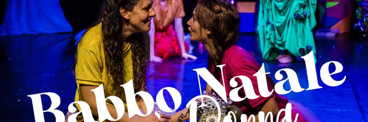 a natale regala teatro con babbo natale e donna
