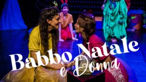 a natale regala teatro con babbo natale e donna