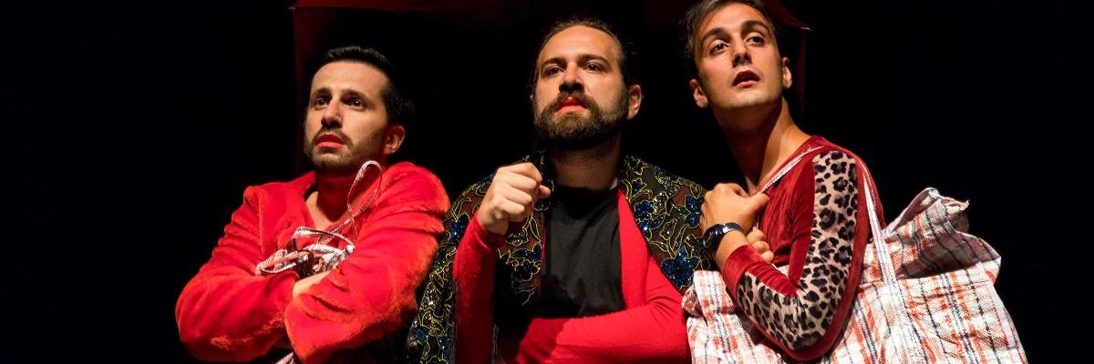 I tre protagonisti dello spettacolo Il colloquio a Bellarte