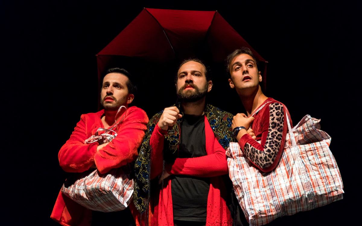 I tre protagonisti dello spettacolo Il colloquio a Bellarte